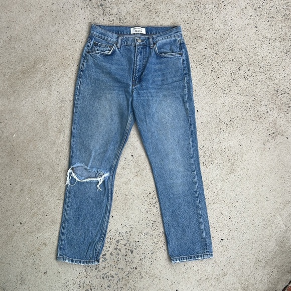 Reformation Shasta Destroyed Mid-Rise Straight Leg Jeans Waist 26 - Picture 4 of 14